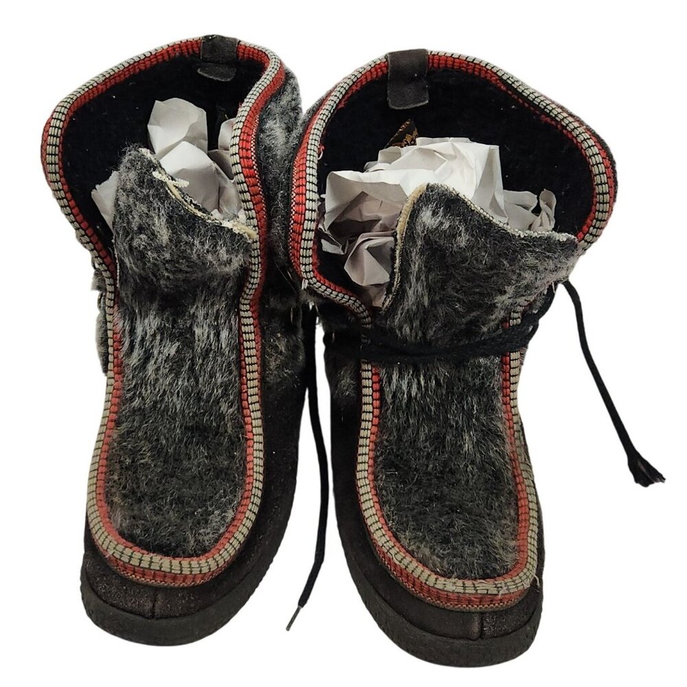 Vintage Woodbridge Womens Wool Lined Boots Size 6 Made In Italy